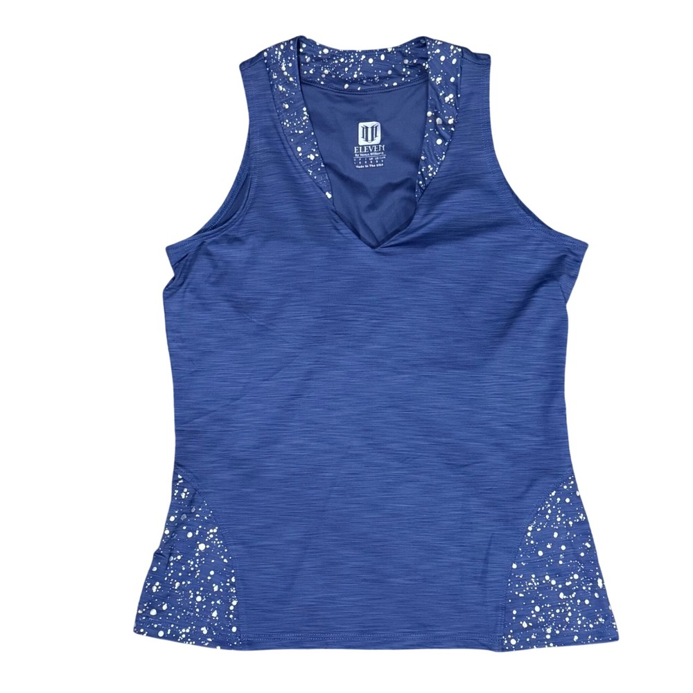 ELEVEN by Venus Williams Blue Silver Tank Top Athletic Activewear Women's Size S